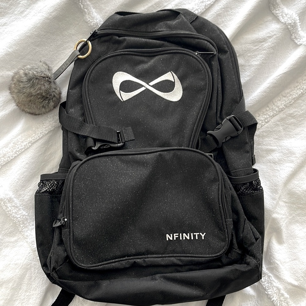 Nfinity black glitter cheer backpack
